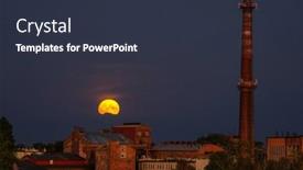  Presentation with sugar factory - Presentation design with supermoon-of-august-over background and a tawny brown colored foreground