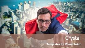  Presentation with hero - Presentation having supernatural - flying super hero background and a coral colored foreground