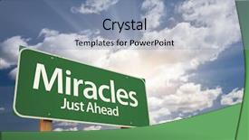  Presentation with miracles - Colorful presentation design enhanced with supernatural - miracles green road sign backdrop and a light blue colored foreground