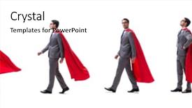  Presentation with super hero - PPT layouts with supernatural - super hero businessman isolated background and a lemonade colored foreground