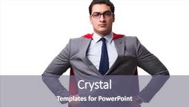 Presentation with super hero - Beautiful slides featuring supernatural - super hero businessman isolated backdrop and a gray colored foreground