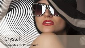  Presentation with hat - PPT theme consisting of superstar - portrait of beautiful model background and a soft green colored foreground