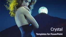  Presentation with steampunk lady - Slide set consisting of superstar - seductive lady at moonlight background and a navy blue colored foreground