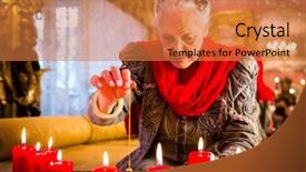  Presentation with esoteric - Slide deck having superstition - female fortuneteller or esoteric oracle background and a coral colored foreground
