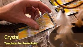  Presentation with fortune teller - Cool new slide set with superstition - fortune teller holding a tarot backdrop and a tawny brown colored foreground