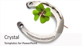  Presentation with clover - Beautiful presentation featuring superstition - horseshoes and clover with four backdrop and a white colored foreground