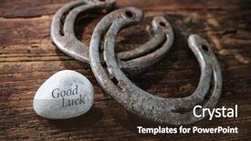  Presentation with superstition - Cool new presentation theme with superstition - old horseshoes as lucky charms backdrop and a wine colored foreground