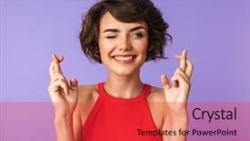 Presentation with superstition - PPT theme with superstition - portrait of a smiling young background and a red colored foreground