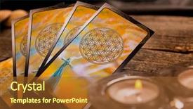  Presentation with accessories - Presentation design enhanced with superstition - tarot cards and other fortune background and a red colored foreground