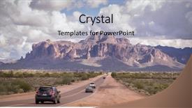  Presentation with arizona desert - Slide deck enhanced with superstition mountain near phoenix background and a light blue colored foreground