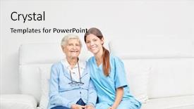  Presentation with geriatric - Slide deck consisting of supervision - senior and female geriatric nurse background and a white colored foreground