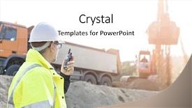  Presentation with walkie talkie - Audience pleasing PPT layouts consisting of supervisor using walkie-talkie backdrop and a white colored foreground