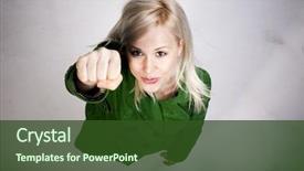  Presentation with superman - PPT theme enhanced with superwoman - young beautiful blond woman background and a tawny brown colored foreground