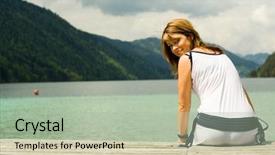  Presentation with lonely - Audience pleasing slides consisting of supine - lonely girl backdrop and a  colored foreground