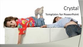  Presentation with portrait of a sleeping sloth - PPT theme consisting of supine - portrait of a brother background and a white colored foreground