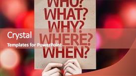  Presentation with lights - Cool new PPT theme with supine - who what why where when backdrop and a coral colored foreground