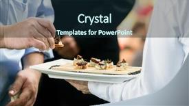  Presentation with server - Amazing presentation design having supper - server holding a tray full backdrop and a wine colored foreground