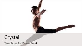  Presentation with posture - Cool new slides with suppl - caucasian man gymnastic jump posture backdrop and a light gray colored foreground