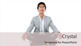  Presentation with dirty cloth - Colorful slide set enhanced with suppl - man in casual cloth meditating backdrop and a lemonade colored foreground