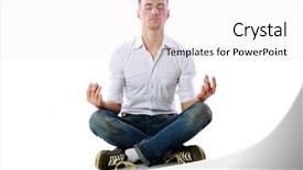  Presentation with lotus - Cool new slide deck with suppl - man in casual cloth sitting backdrop and a white colored foreground