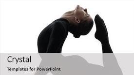  Presentation with yoga - PPT theme consisting of suppl - one woman contortionist practicing gymnastic background and a  colored foreground
