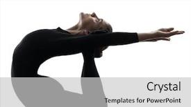  Presentation with sad woman silhouette - Amazing presentation design having suppl - one woman contortionist practicing gymnastic backdrop and a  colored foreground