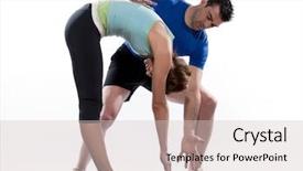  Presentation with posture - Presentation theme consisting of suppl - stretching workout posture background and a soft green colored foreground