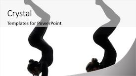  Presentation with two black women - Amazing PPT theme having suppl - two women contorsionist practicing gymnastic backdrop and a  colored foreground