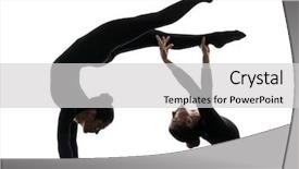  Presentation with yoga - Audience pleasing PPT layouts consisting of suppl - two women contorsionist practicing gymnastic backdrop and a light gray colored foreground