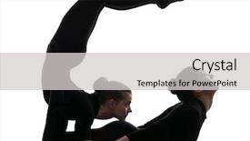  Presentation with women - Amazing PPT theme having suppl - two women contortionist practicing gymnastic backdrop and a light gray colored foreground
