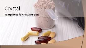  Presentation with whey - Audience pleasing presentation theme consisting of supplement - whey protein powder in scoop backdrop and a lemonade colored foreground