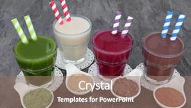  Presentation with acai bowls - Slide deck consisting of supplement drinks of wheat grass background and a coral colored foreground