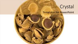  Presentation with peanut shell - Slide set consisting of closeup of seed and shell covers of sacha inchi peanut capsult fruit nut in a wooden bowl isolated on white background plukenetia volubilis background and a gold colored foreground