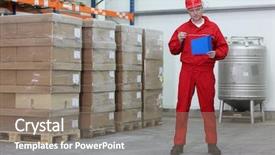  Presentation with counting - Theme having supplier selection - worker counting stocks background and a gray colored foreground