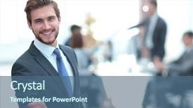  Presentation with office - PPT layouts with suppliers meetings - businessman with hand background and a ocean colored foreground