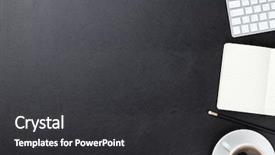  Presentation with flower office desk table - Beautiful presentation theme featuring supplies and coffee cup top backdrop and a dark gray colored foreground