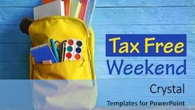  Presentation with free school - Audience pleasing slides consisting of supplies and text tax free backdrop and a light blue colored foreground