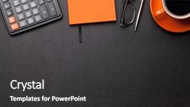  Presentation with goals - Cool new presentation design with supplies flat lay top backdrop and a dark gray colored foreground