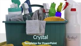  Presentation with container - Slide set featuring supplies the chores of labor background and a ocean colored foreground