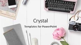  Presentation with peony - Cool new slides with supplies vintage camera and pink backdrop and a white colored foreground