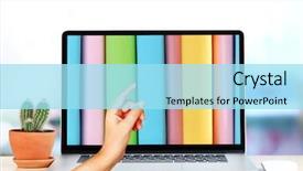  Presentation with digital library - Amazing PPT theme having software supply - e-learning concept digital library backdrop and a arctic colored foreground