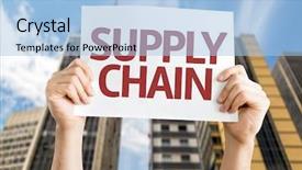  Presentation with supply chain - Slide deck featuring supply chain card with urban background and a light blue colored foreground