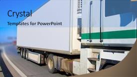  Presentation with supply chain - Beautiful presentation design featuring supply chain transport - truck closing backdrop and a light blue colored foreground