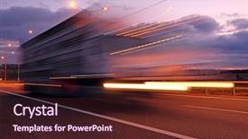  Presentation with supply chain - Slide deck having supply chain transport - truck on a highway background and a wine colored foreground