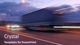  Presentation with supply chain - Beautiful PPT theme featuring supply chain transport - truck on a highway backdrop and a tawny brown colored foreground