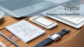  Presentation with notebook design - Theme consisting of supply economics - business responsive design and technology background and a light blue colored foreground