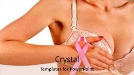  Presentation with cause - Slide deck enhanced with support breast cancer cause background and a coral colored foreground