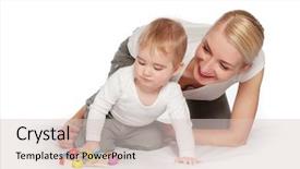  Presentation with mother baby and nurse - Beautiful presentation theme featuring support family - happy mother playing with her backdrop and a lemonade colored foreground