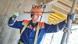  Presentation with builder - Presentation design featuring support for concrete monolithic formwork background and a coral colored foreground