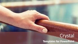  Presentation with support - PPT theme enhanced with handraile - support help and people concept background and a red colored foreground